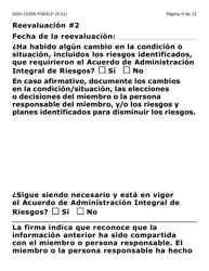 Formulario DDD-1530A-SLP Acuerdo De Administracion Integral De Riesgos Servicios Y/O Colocacion (Letra Grande) - Arizona (Spanish), Page 9