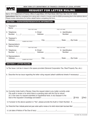 Form OLA-0509 &quot;Request for Letter Ruling&quot; - New York City