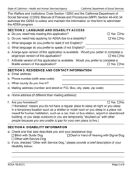 Form ADSA1B Assistance Dog Special Allowance (Adsa) Program Application for Benefits for Recipients of Social Security Disability Insurance (Ssdi) Benefits - California, Page 2