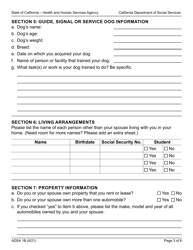 Form ADSA1B Assistance Dog Special Allowance (Adsa) Program Application for Benefits for Recipients of Social Security Disability Insurance (Ssdi) Benefits - California, Page 3