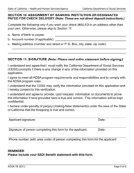 Form ADSA1B Assistance Dog Special Allowance (Adsa) Program Application for Benefits for Recipients of Social Security Disability Insurance (Ssdi) Benefits - California, Page 5