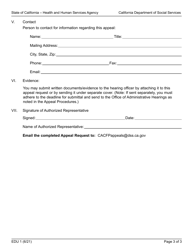 Form EDU1 Nutrition Services Division/Program Integrity Unit Appeal Request - California, Page 3