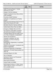 Form LIC9118 Facility Inspection Checklist - Child Care Centers - California, Page 2