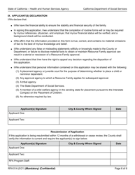 Form RFA01A Resource Family Application - California, Page 6