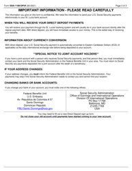 Form SSA-1199-OP24 Direct Deposit Sign-Up Form (St. Lucia), Page 2