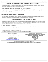 Form SSA-1199-OP25 Direct Deposit Sign-Up Form (Saint Vincent and the Grenadines), Page 2