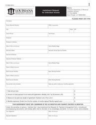 Form R-19026 Installment Request for Individual Income - Louisiana, Page 2
