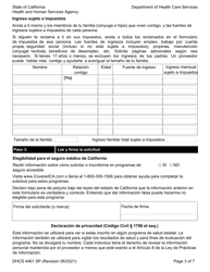 Formulario DHCS4461 SP Programa De Acceso a La Salud Para El Programa Family Pact Certificacion De Elegibilidad Del Cliente - California (Spanish), Page 3