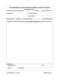 CAP Form 50-2 The CAP Maj Gen Jeanne M Holm AE Officer of the Year Award Nomination Form, Page 2