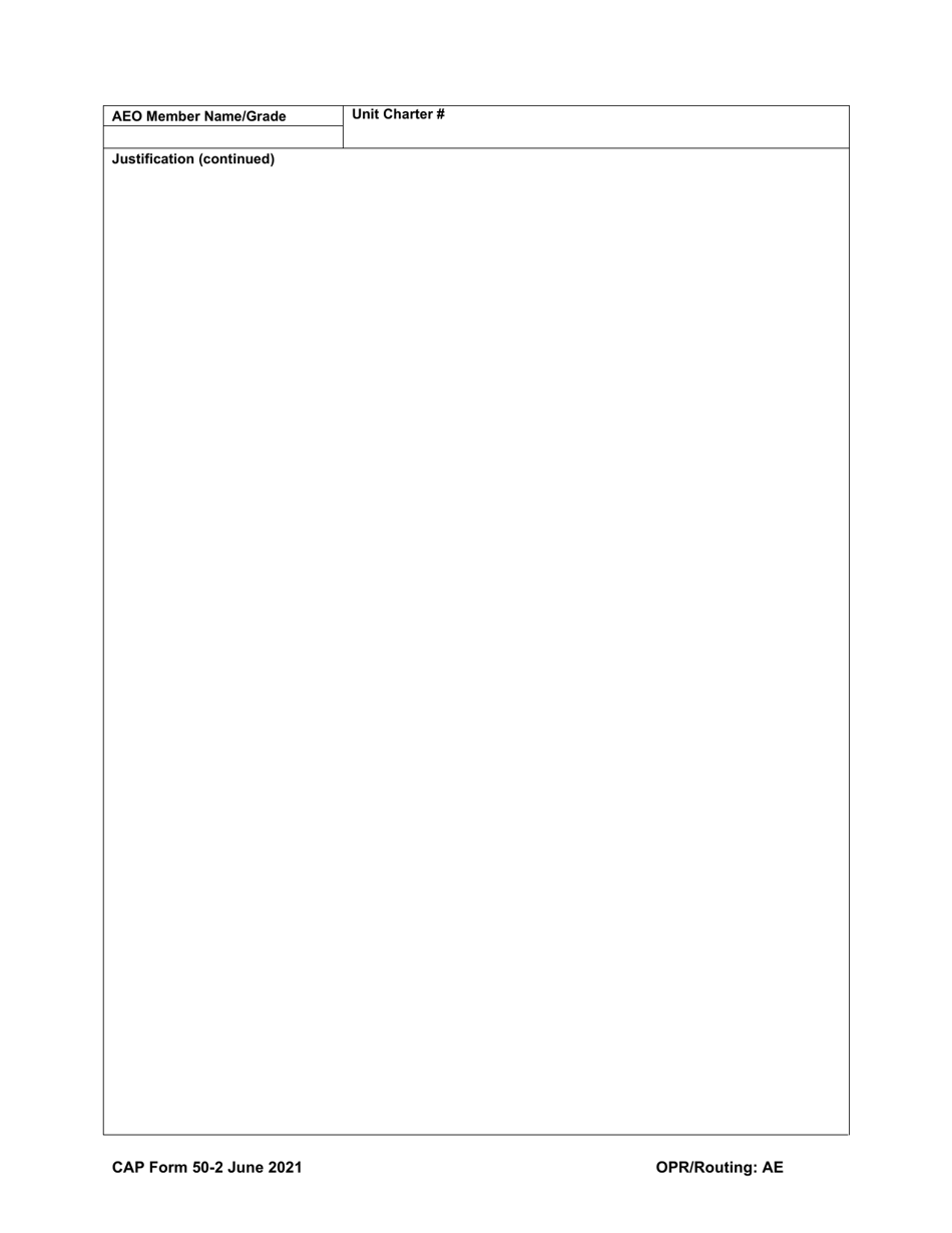 CAP Form 50-2 The CAP Maj Gen Jeanne M Holm AE Officer of the Year Award Nomination Form, Page 3