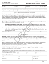 ATF Form 8620.70 Request for Interim Security Clearance - Draft