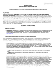 Grant Application Form for Project Objectives and Performance Measures Information, Page 2