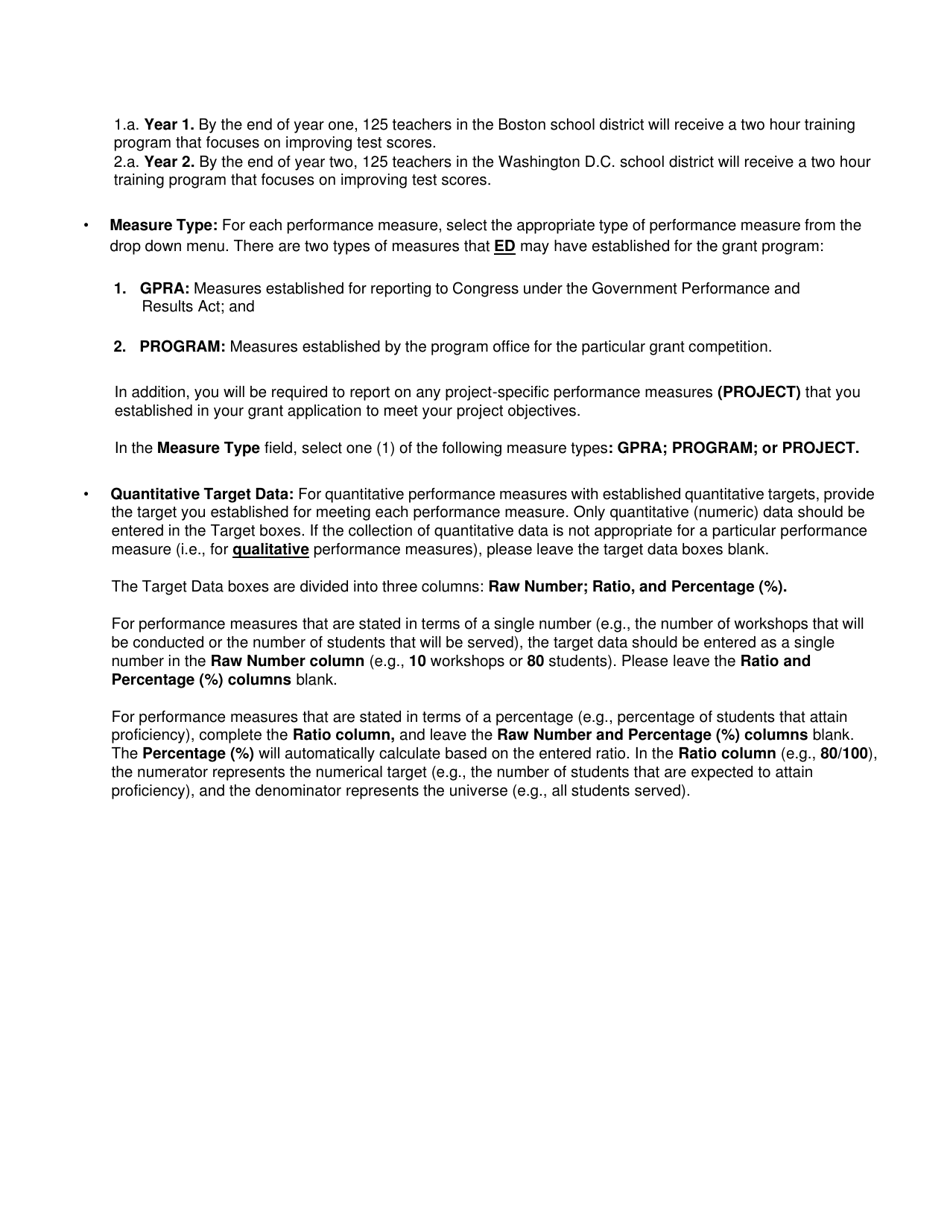 Grant Application Form for Project Objectives and Performance Measures Information, Page 3