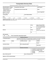 Form NIH2964 Transportation Services Order
