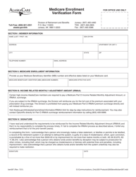 Form BEN097 &quot;Medicare Enrollment Verification Form&quot; - Alaska