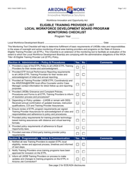 Document preview: Form WIO-1144A Eligible Training Provider List - Arizona
