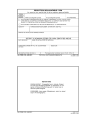 Document preview: DA Form 410 Receipt for Accountable Form