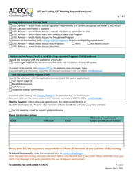 Underground Storage Tank (Ust) and Leaking Ust Meeting Request Form - Arizona, Page 2