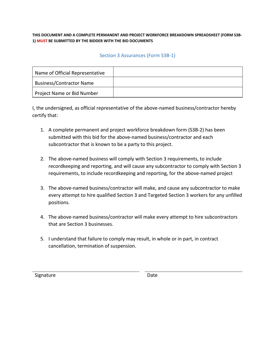 Form S3B-1 Section 3 Assurances - Arizona, Page 1