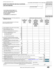 Document preview: Form CDTFA-501-AB Exempt Bus Operator Use Fuel Tax Return - California