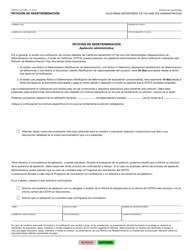 Formulario CDTFA-416-S Peticion De Redeterminacion - California (Spanish), Page 2