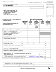 Form CDTFA-501-AV &quot;Vendor Use Fuel Tax Return&quot; - California
