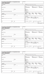 Document preview: CDOT Form 887 Ups Request - Colorado