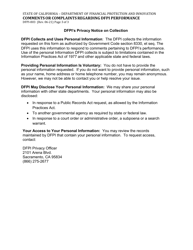 Form DFPI-803 Comments or Complaints Regarding Dfpi Performance - California, Page 3