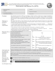 Document preview: Formulario HUD-GFE Estimacion De Buena Fe (GFE) - California (Spanish)