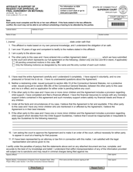 Document preview: Form JD-FM-280 Affidavit in Support of Request for Approval of Final Agreement on Motion(S) - Connecticut