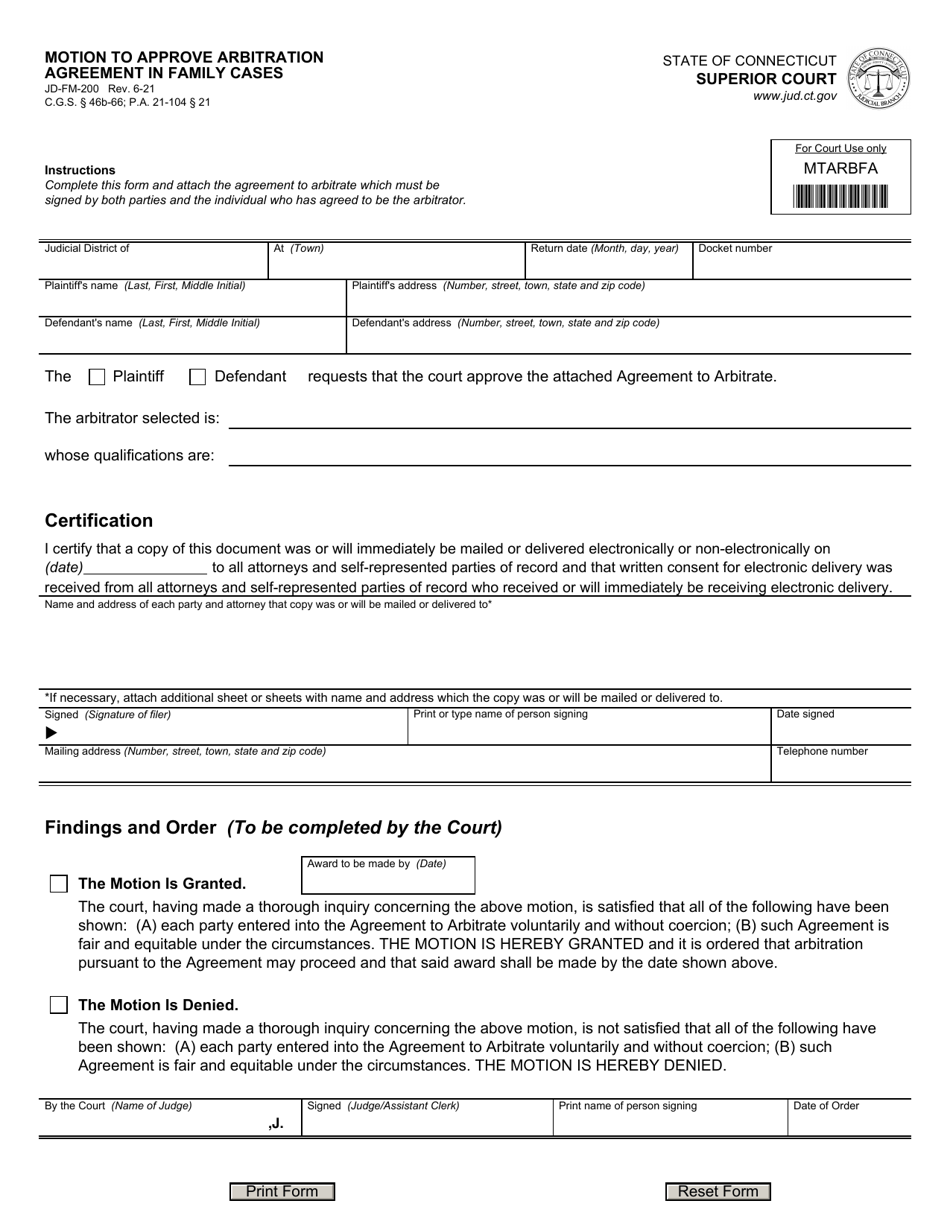 Form JDFM200 Download Fillable PDF or Fill Online Motion to Approve