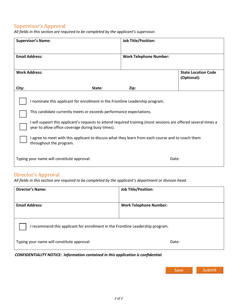 Frontline Leadership Application - Delaware, Page 2