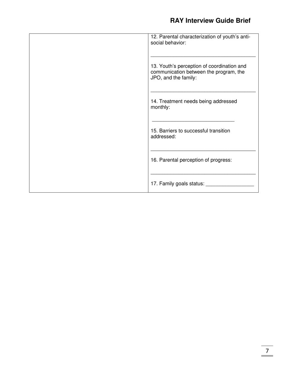 Ray Interview Guide Brief - Florida, Page 7