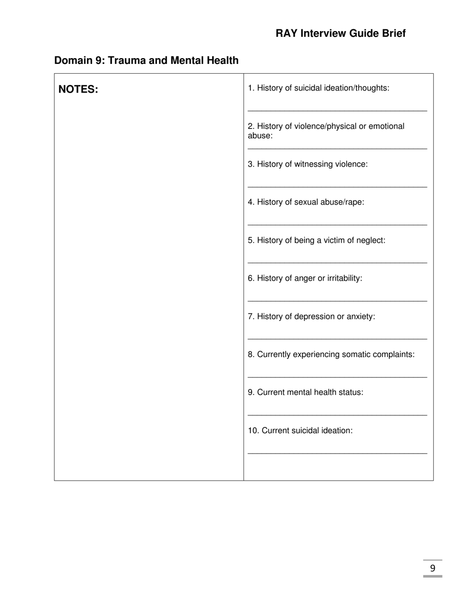 Ray Interview Guide Brief - Florida, Page 9