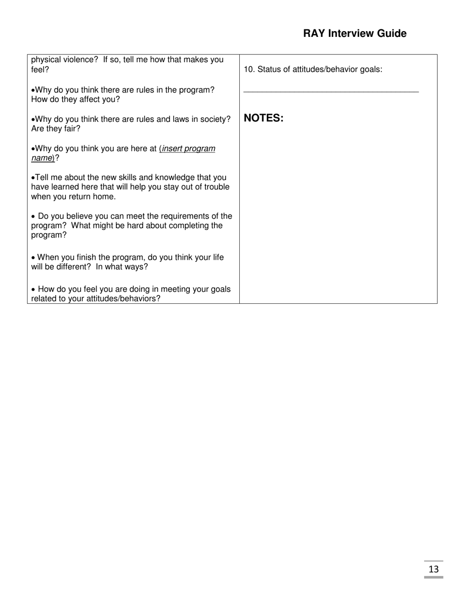 Ray Interview Guide - Florida, Page 13