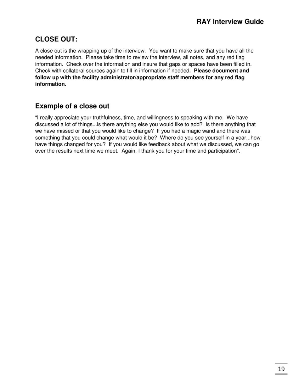 Ray Interview Guide - Florida, Page 19