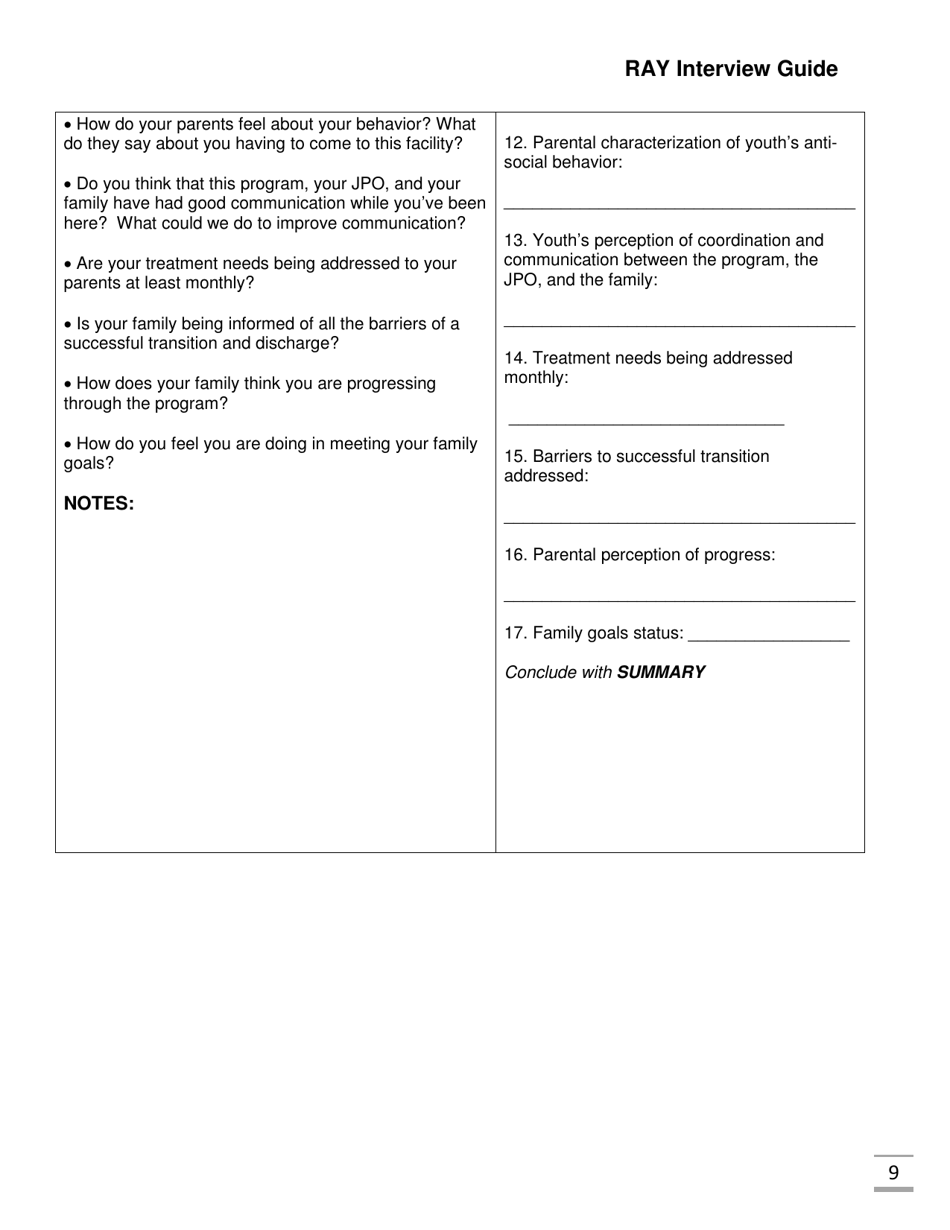 Ray Interview Guide - Florida, Page 9