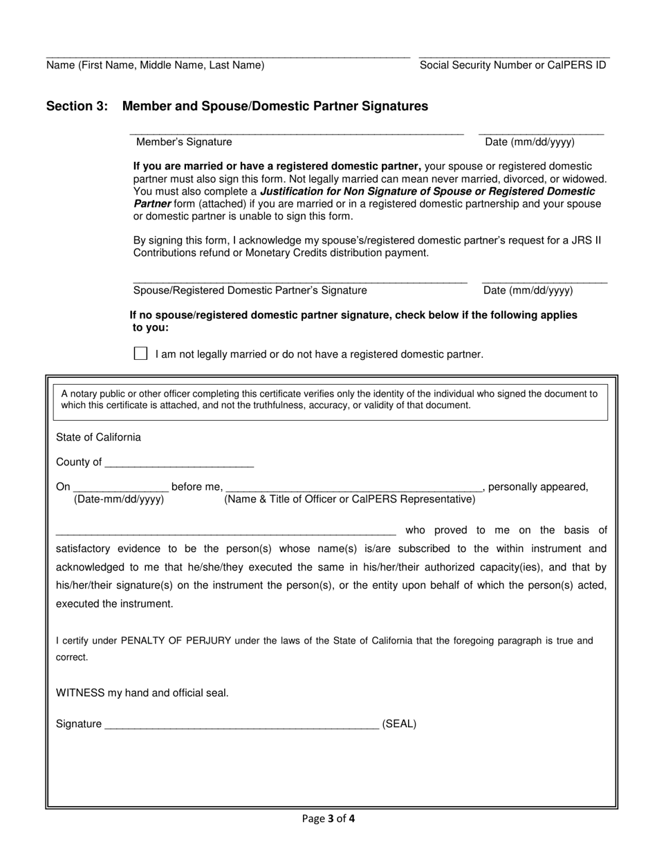 Distribution of Judges Retirement System II (Jrs II) Contributions or Monetary Credits - California, Page 3