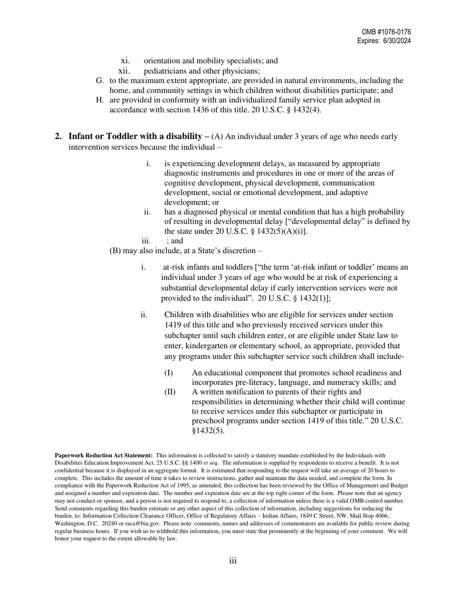 Part C Ideia Tribal Count Data Requirements, Page 3