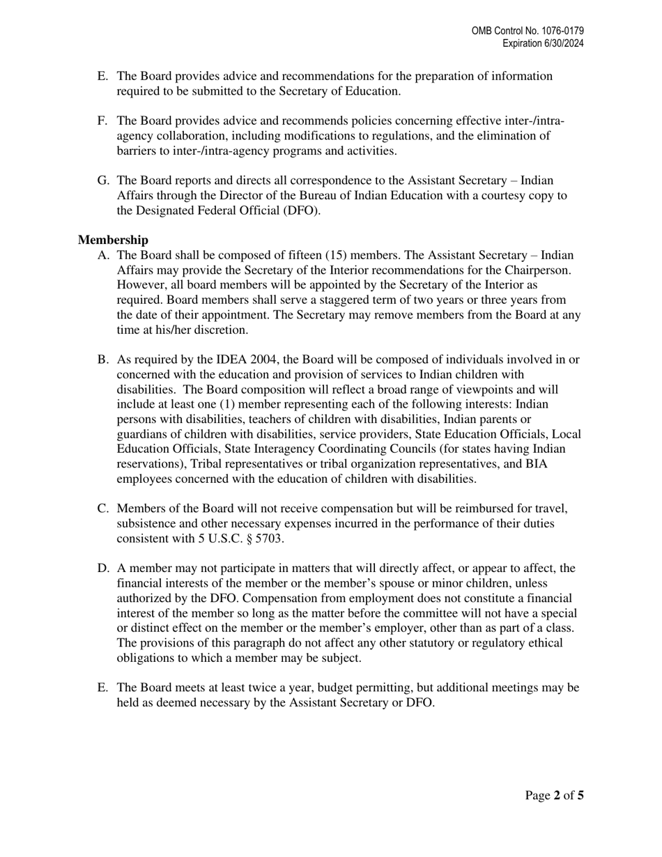 Bie Advisory Board for Exceptional Education Membership Nomination Form, Page 2