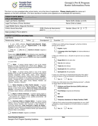 Document preview: Appendix D Roster Information Form - Georgia's Pre-k Program - Georgia (United States)
