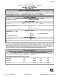 Form DBPR CPA1 Application for CPA Examination - Florida, Page 3