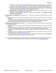 Form DBPR CPA3 Application for CPA Licensure by Endorsement - Florida, Page 2