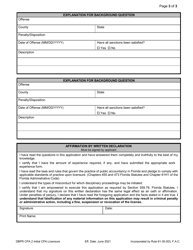 Form DBPR CPA2 Initial CPA Licensure Application - Florida, Page 3