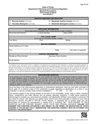 Form DBPR CPA7 CPA Change of Status - Florida, Page 2