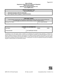 Form DBPR CPA5 Application for CPA Sole Proprietor Firm - Florida, Page 2