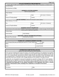 Form DBPR CPA5 Application for CPA Sole Proprietor Firm - Florida, Page 3