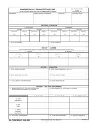 Document preview: DA Form 5394-1 Printing Facility Productivity Report