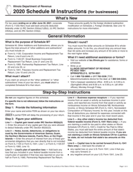 Document preview: Instructions for Schedule M Other Additions and Subtractions (For Businesses) - Illinois