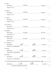 Water Microbiology Laboratory Evaluation Form - Illinois, Page 13